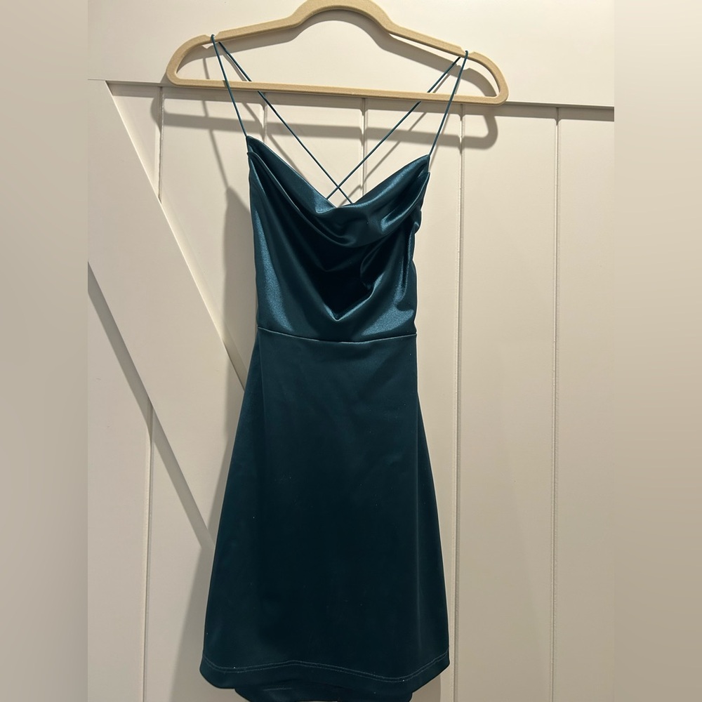 Elegant Teal Spaghetti Strap Dress - Leanna by Windsor